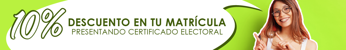 10% de descuento en matricula por certificado electoral