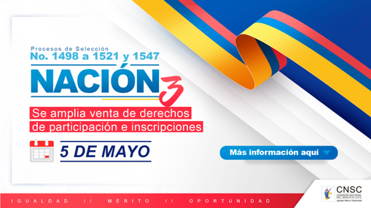 Hasta el 7 de mayo podrá inscribirse a más de 2.000 vacantes de la Convocatoria Nación 3