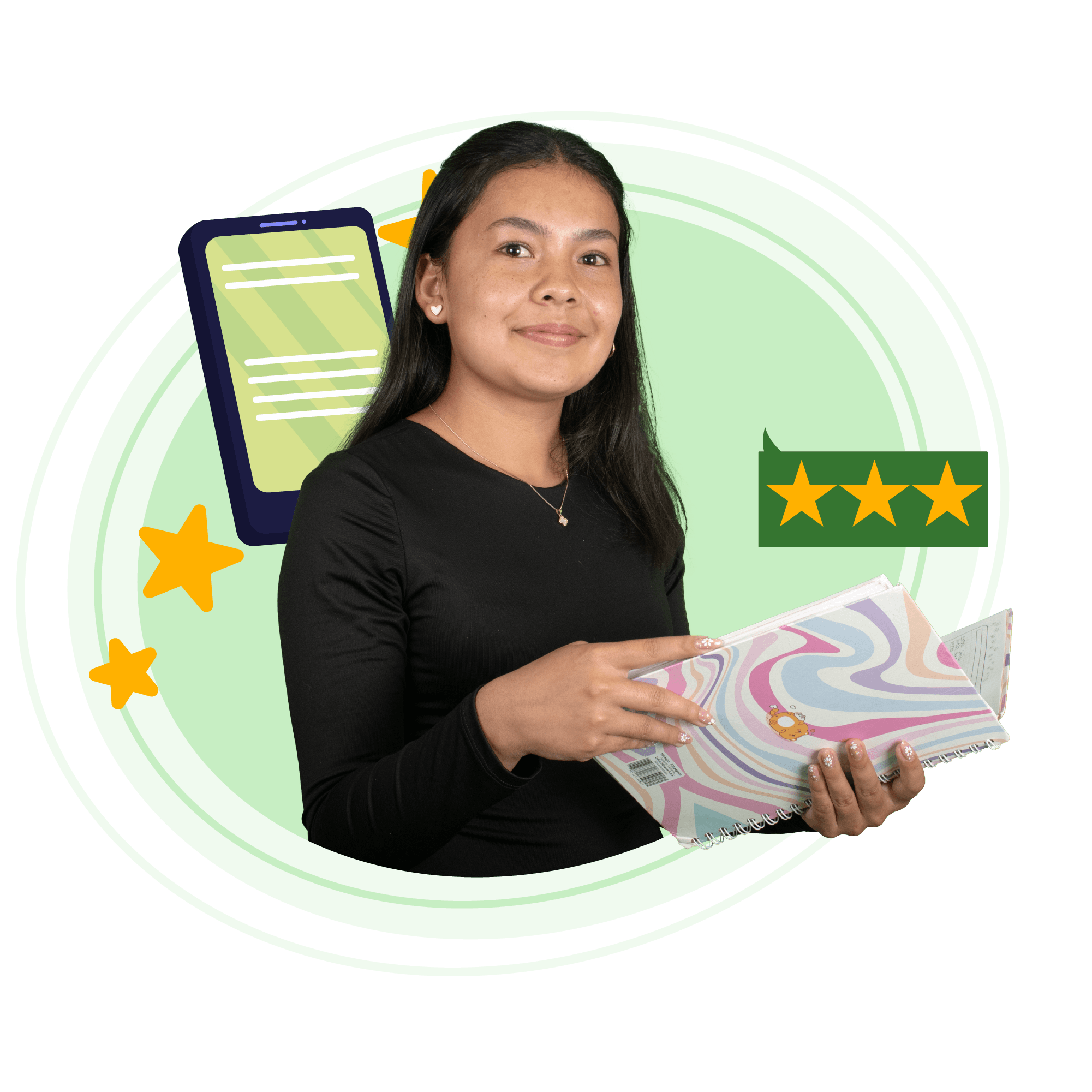 Fotografía de estudiante sonriendo