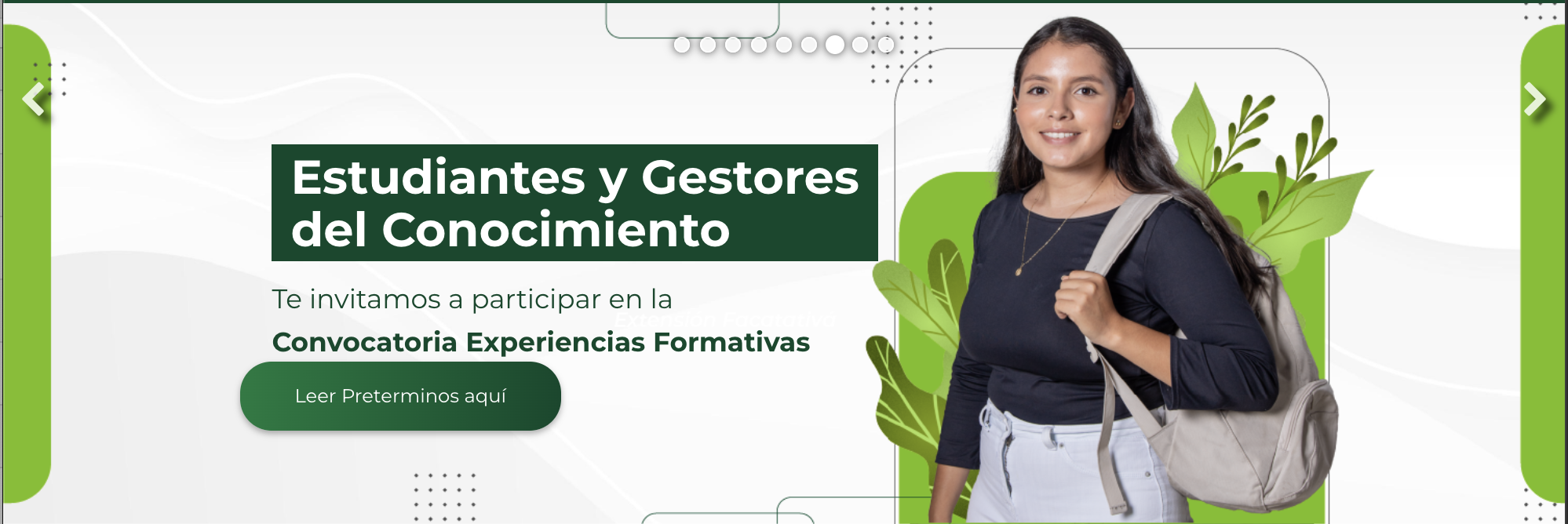 Estudiantes y Gestores del Conocimiento Te invitamos a consultar los términos de referencia de la Convocatoria experiencias formativas experiencias formativas
