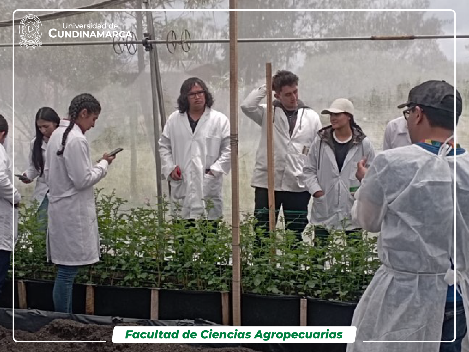 Estudiantes en invernadero