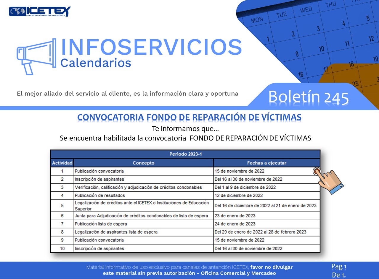 Convocatoria fondo reparación de víctimas