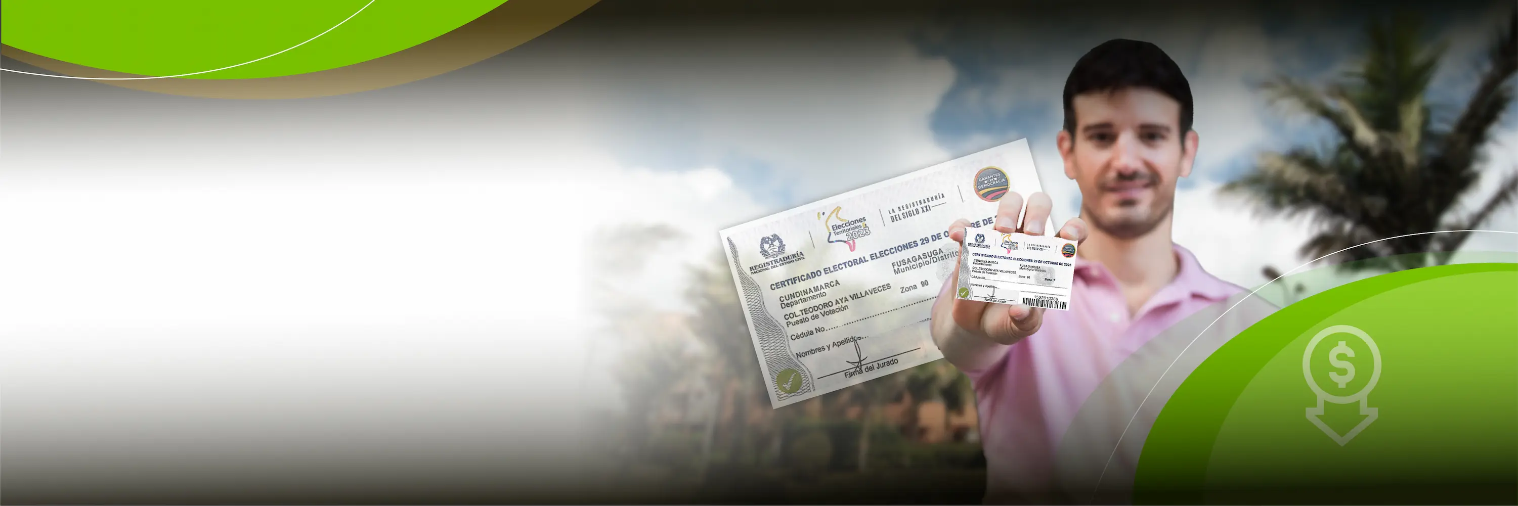 imagen de joven sosteniendo certificado electoral