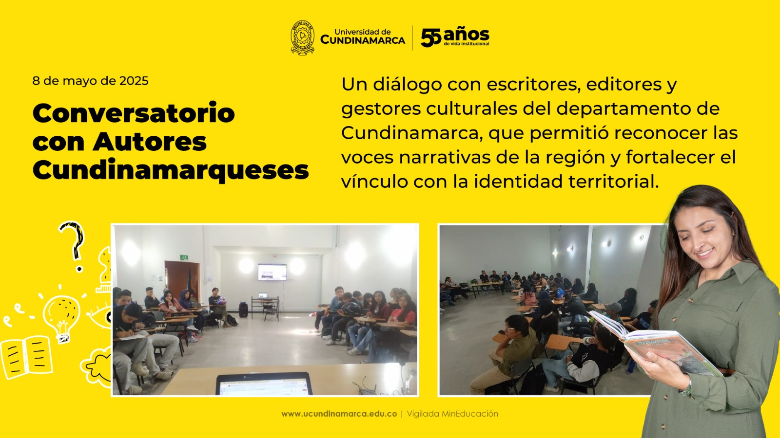 Conversatorio con autores cundinamarqueses, extensión Soacha, realizado el 8 de mayo de 2025