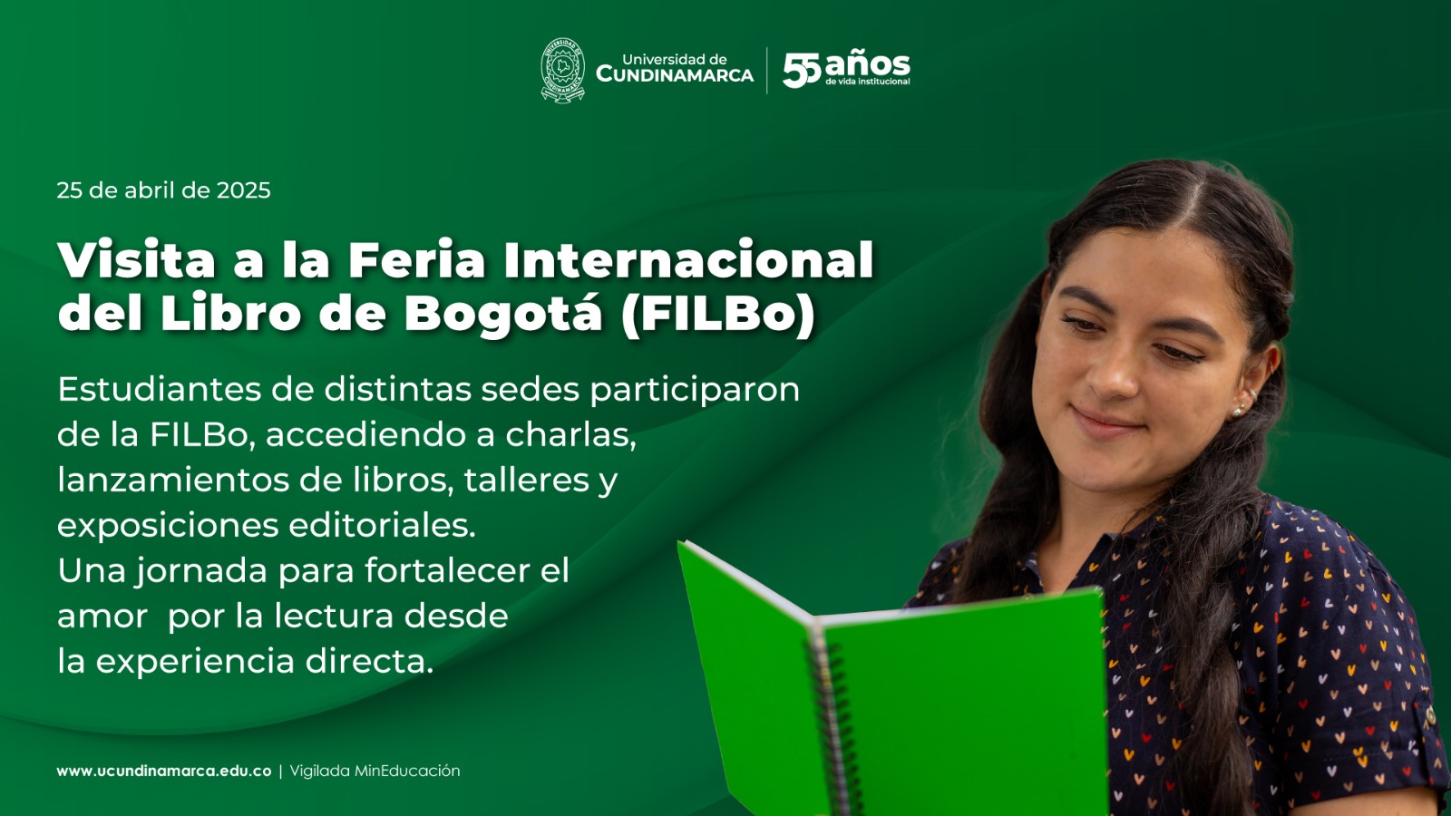 Estudiantes de la Universidad de Cundinamarca en la Feria Internacional del Libro de Bogotá