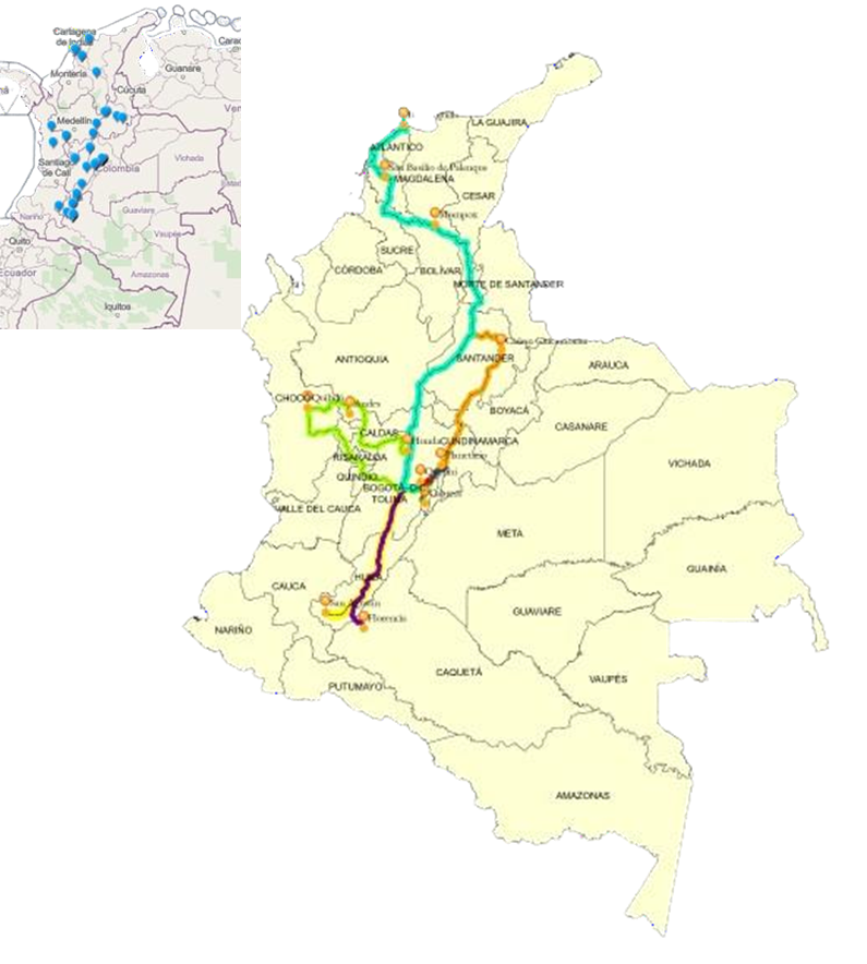 Mapa de Colombia.