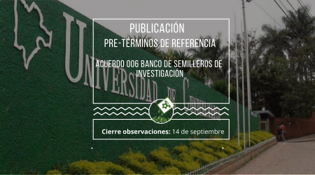 Publicación pre-términos de referencia Convocatoría Acuerdo 006 banco de semilleros Publicación pre-términos de referencia Convocatoría Acuerdo 006 banco de semilleros