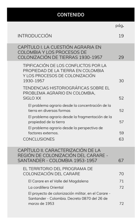 Colonización del Carare Santander Colombia 1953-1957 