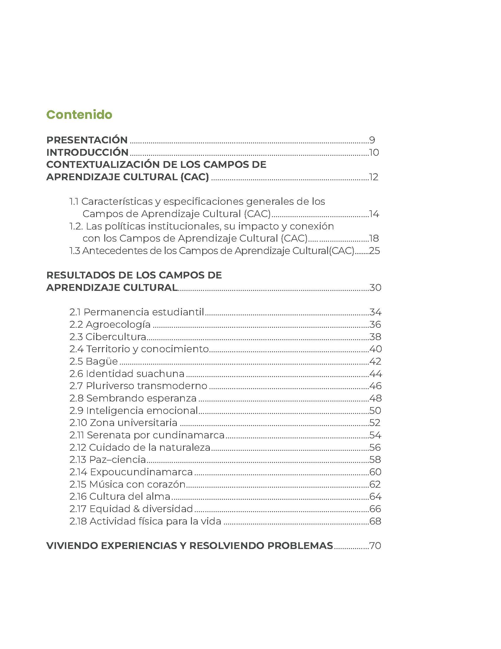 Campos de Aprendizaje Cultural (CAC) Viviendo experiencias y resolviendo problemas