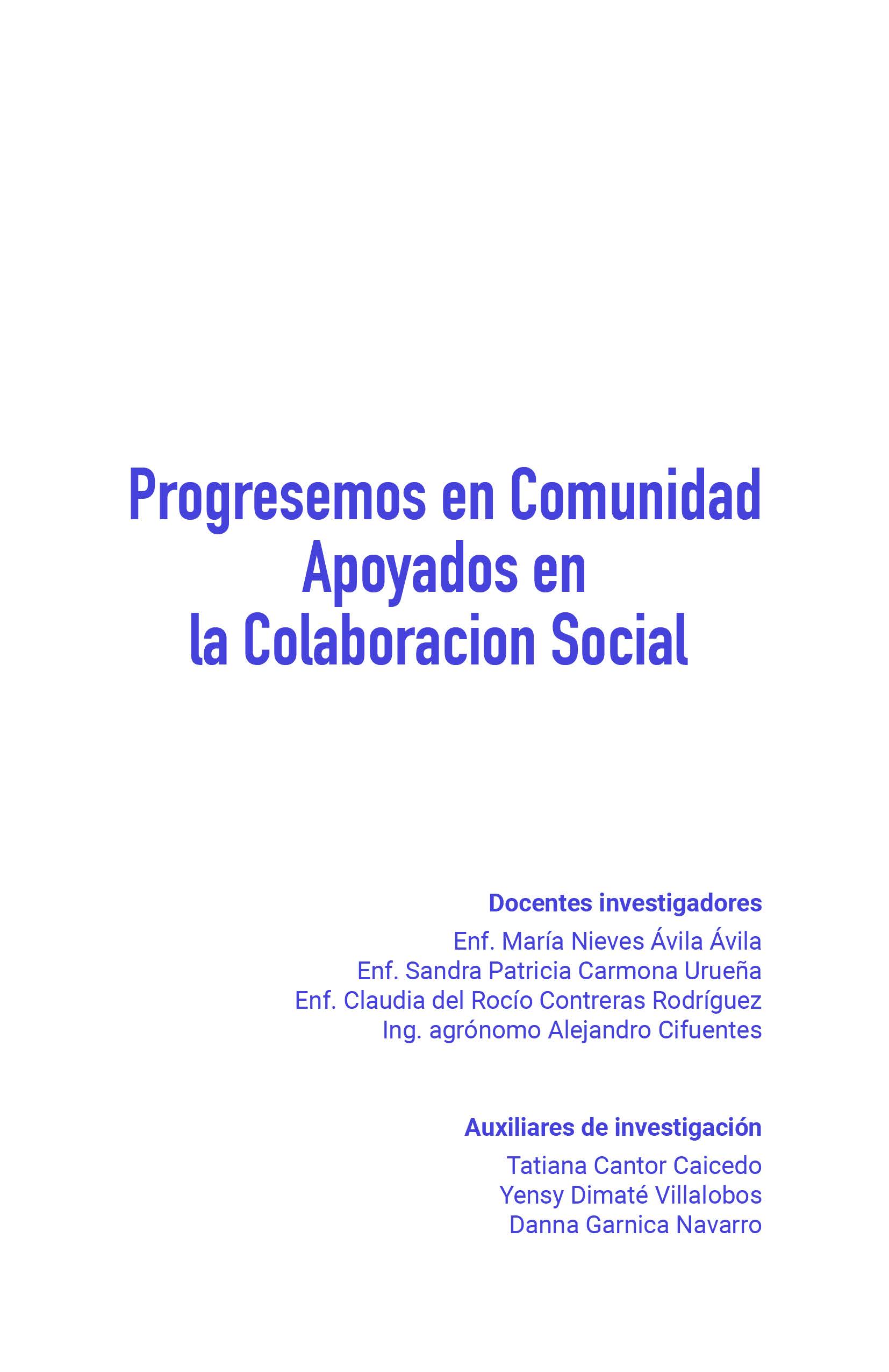 PROGRESEMOS EN COMUNIDAD APOYADOS EN LA COLABORACIÓN SOCIAL