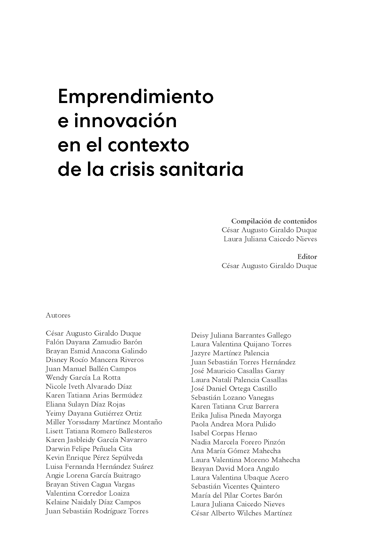 Emprendimiento e innovación en el contexto de la crisis sanitaria